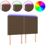  Posteljno vzglavje temno rjavo 144x5x118/128 cm blago, (20736202) | Shoptok.si