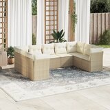 vidaXL 9-dijelni set vrtnih sofa s jastucima bež od poliratana Cijene