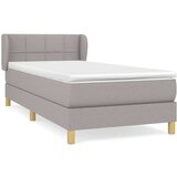  Okvir kreveta s oprugama i madrac svjetlosivi 90x200cm tkanina | shoptok.hr