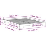  Konstrukcija postelje Rjava 160 x 210 cm Masivno borovo les, (5000128151) | Shoptok.si