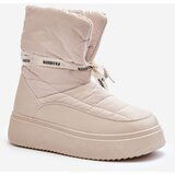 PS1 Women's Snow Boots With Ornamental Lacing Light Beige Siracna | Shoptok.si