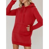 DStreet Bluza damska długa z kapturem oversize TIMMY czerwona | shoptok.hr