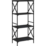  Regal za knjige s 4 razine crni 59x35x132 cm konstruirano drvo | Eponuda.com