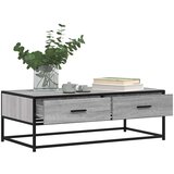 vidaXL Klubska mizica siva sonoma 100x50x35 cm inžen. les in kovina | Shoptok.si