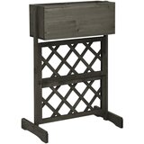 vidaXL Vrtno cvetlično korito z mrežo sivo 45x30x74 cm trden les jelke Cene