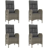 5-dijelni vrtni blagovaonski set crno-sivi od poliratana Siva Dužina stola 160 cm | shoptok.hr
