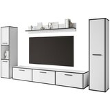 P & B Dnevni Regal Bogota Xl, Bela, Barva Grafita, 4-Delni | Shoptok.si