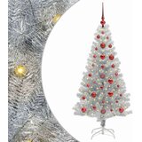 vidaXL Božićno drvce s 150 LED svjetlima s stalakom Srebrno 120 cm PET | shoptok.hr