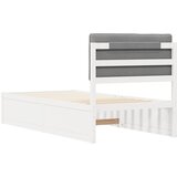  Krevetni okvir s tapiciranim uzglavljem Svijetlo siva Svjetlosiva 205.5 x 95.5 x 93 cm | Shoptok.si