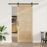 vidaXL Drsna vrata s kompletnimi drsnimi komponentami 93x232 cm iz trdega borovega lesa, Notranja vrata 'ORKDAL'93x232x4 cm iz trdega borovega lesa | Shoptok.si