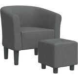 The Living Store Fotelj s stolčkom temno sivo blago - Fotelj, (21449310) | Shoptok.si