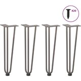 vidaXL Noge za mizo za lase 4 kosi naravno jeklo 42 cm trdno jeklo | Shoptok.si