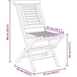  Sklopive vrtne stolice 8 kom 47x63x90 cm od masivne tikovine | shoptok.hr