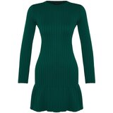 Trendyol Emerald Green Mini Knitwear Crewneck Dress | Shoptok.si