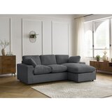 Bobochic Paris Temno siva kotna sedežna garnitura iz rebrastega žameta Belair – | Shoptok.si