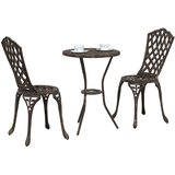 Bistro set za vrt 3 pcs Bronzana Aluminij | Eponuda.com