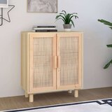  Komoda smeđa 60 x 30 x 70 cm masivna borovina i prirodni ratan Cijene