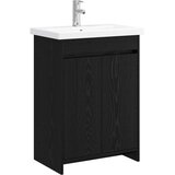 vidaXL Komplet pohištva za kopalnico Črni hrast 61 x 40 x 84,5 cm, (5000245593) | Shoptok.si