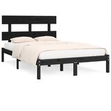 Furnova Posteljni okvir črn iz trdnega lesa 200x200 cm, (21935453) | Shoptok.si