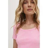 Answear Lab Kratka majica ženski, roza barva