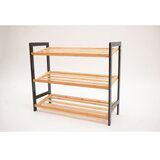BOLZZ polica za obucu 3 nivoa bamboo crna | ePonuda.com