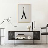  Plakat - Eiffel Tower Simple Black-and-White Graphic 21x30 Zlatni okvir | shoptok.hr