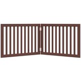 vidaXL Vrata za pse zložljiva 2 panela rjava 160 cm topolovina | Shoptok.si