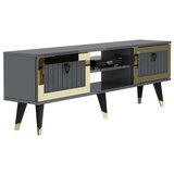 Hanah home Hanah Kućni TV komoda Lidya, 150x45,6x30 cm, antracit-zlatna boja | Eponuda.ba