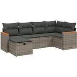 Maison Chic Seti vrtnega pohištva - Vrtna garnitura - Vrtni pohištvo set 6-delna z blazinami siv poli ratan, (21805203) | Shoptok.si