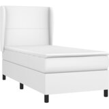  s oprugama i madracem bijeli 90 x 190 cm od umjetne kože | shoptok.hr