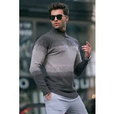 Madmext Brown Turtleneck Patterned Sweater 6845