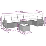  7-dijelni set vrtnih sofa od poliratana s jastucima crni | shoptok.hr