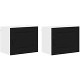 vidaXL Stenska kuhinjska omarica s polico 2 pcs Črna 50 x 31 x 40 cm | Shoptok.si