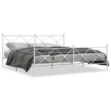  Metalni okvir kreveta uzglavlje i podnožje bijeli 200x200 cm | shoptok.hr