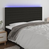 vidaXL LED uzglavlje crno 200x5x118/128 cm od tkanine | shoptok.hr