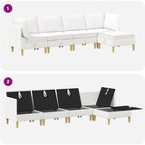  Set namještaja za dnevni boravak 5 pcs Bijela Tkanina | shoptok.hr