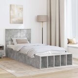  Krevetna konstrukcija s policom Betonski sivi 70 x 190 cm | shoptok.hr