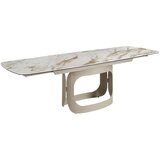 Angel Cerdá Raztegljiva ovalna jedilna miza iz porcelanskega marmorja in kovinske barve peska, (5000161833) | Shoptok.si