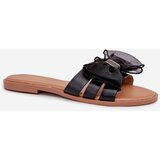 Boto Women's Flat Heeled Slippers with Tulle Bow Black Tanira | shoptok.hr