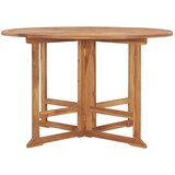 Maison Chic zložljiva vrtna miza - vrtna jedilna miza Ø110x75 cm trdna tikovina, (21715432) | Shoptok.si