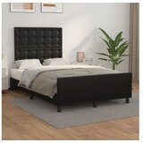  Posteljni okvir z vzglavjem črn 120x200 cm umetno usnje | Shoptok.si