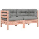 Maison Chic Vrtni kotni kavč - Zunanji kavč z blazinami 2 kosa trden les douglas, (22040916) | Shoptok.si