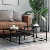  Stolić za kavu crni 87 5x87 5x40 cm od konstruiranog drva | shoptok.hr