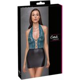 Cottelli čipkasta čipkasta obleka s čipko in svetlečimi dodatki (črno-zelena) - XL | Shoptok.si