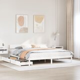 vidaXL Posteljni okvir brez vzmetnice bel 180x200 cm trdna borovina Cene