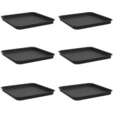  Kvadratna posuda za cvijeće 6 pcs Crna 32 x 32 x 2,5 cm | Eponuda.com