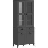  Visoka komoda VIKEN antracit siva 80x40x190 cm masivna borovina | shoptok.hr