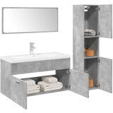 vidaXL 4-dijelni set kupaonskog namještaja siva boja betona drveni | shoptok.hr