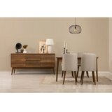 Hanah home vina 01 1005 walnut cream (produžni trpezarijski sto, stolice i konzola (6 komada)) Cene