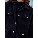 DStreet Płaszcz damski oversize CLASSIVO krótki czarny | Shoptok.si